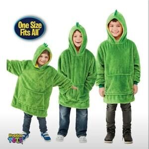 Huggle pets dinosaur green furry soft‎ convertible hoodie plush